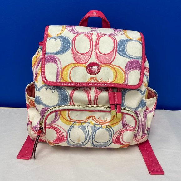 Coach Handbags - Coach Poppy Signature Scribble Print Backpack F21962